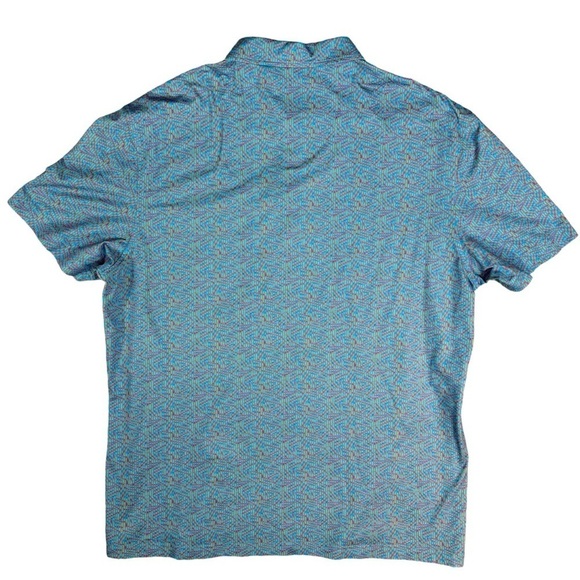Bugatchi 8-Way Stretch Polo Shirt Blue Azure Short Sleeve Mens Size XXL or 2X - Picture 3 of 8